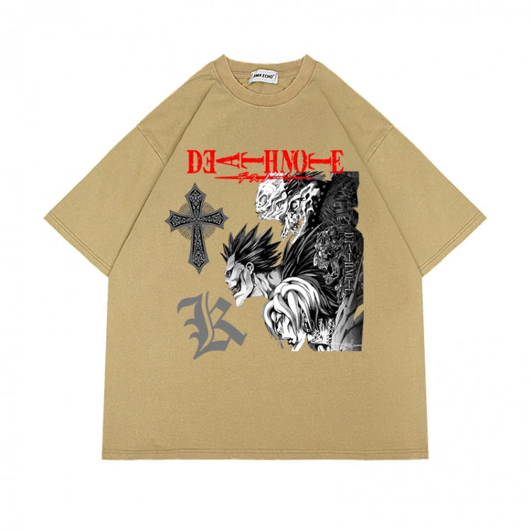 Death note Anime Surrounding Direct Spray Technology Colorful Wash Short Sleeve T-shirt from S to 2XL