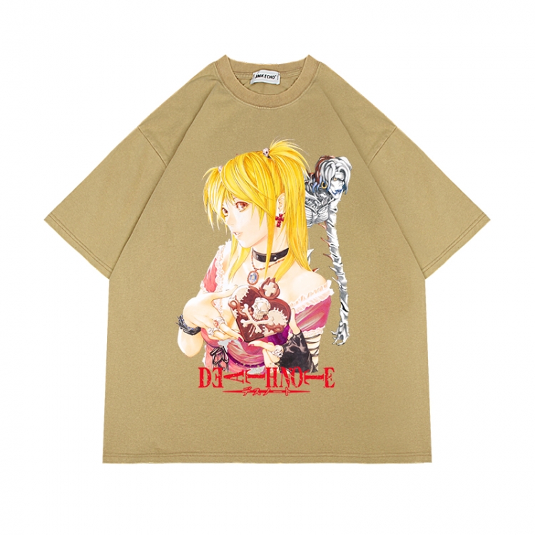 Death note Anime Surrounding Direct Spray Technology Colorful Wash Short Sleeve T-shirt from S to 2XL