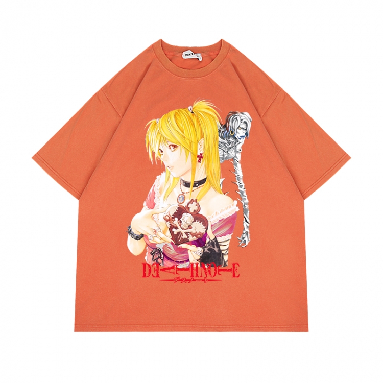 Death note Anime Surrounding Direct Spray Technology Colorful Wash Short Sleeve T-shirt from S to 2XL