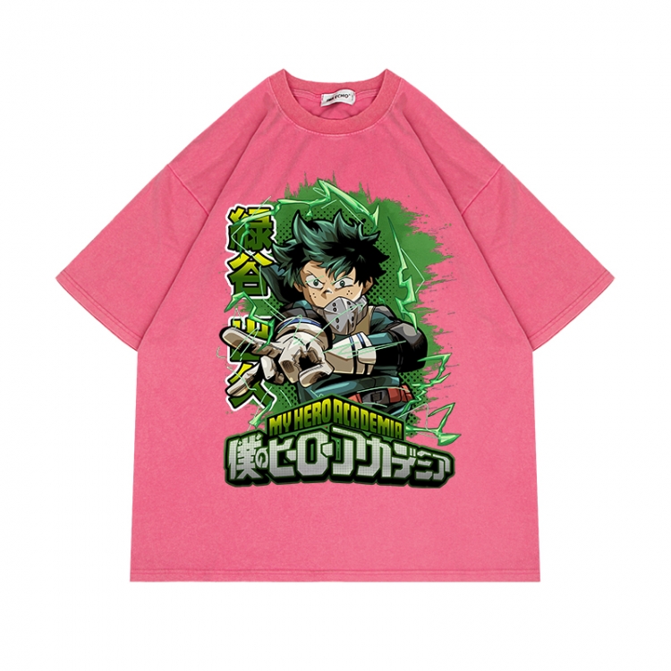 My Hero Academia Anime Surrounding Direct Spray Technology Colorful Wash Short Sleeve T-shirt from S to 2XL