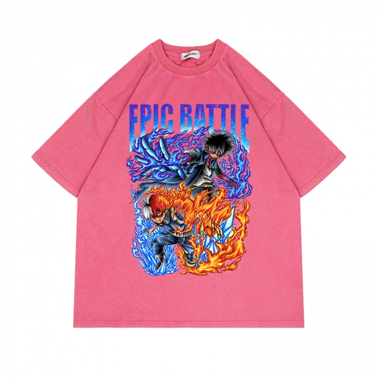 My Hero Academia Anime Surrounding Direct Spray Technology Colorful Wash Short Sleeve T-shirt from S to 2XL