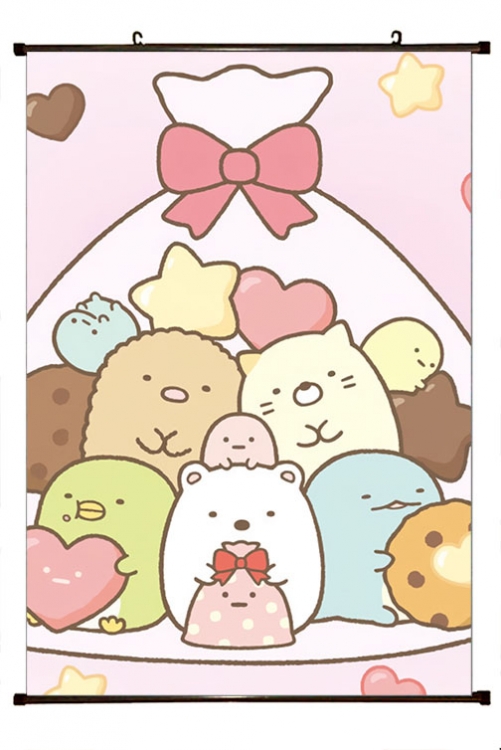 sumikkogurashi Anime black Plastic rod Cloth painting Wall Scroll 60X90CM  J3-36
