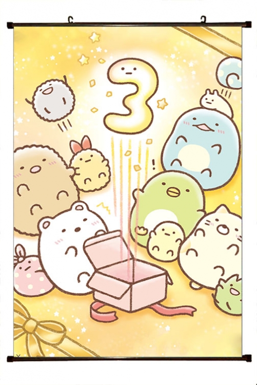 sumikkogurashi Anime black Plastic rod Cloth painting Wall Scroll 60X90CM  J3-4