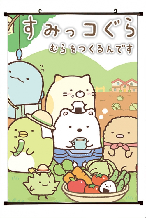 sumikkogurashi Anime black Plastic rod Cloth painting Wall Scroll 60X90CM  J3-17