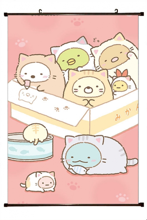 sumikkogurashi Anime black Plastic rod Cloth painting Wall Scroll 60X90CM  J3-29