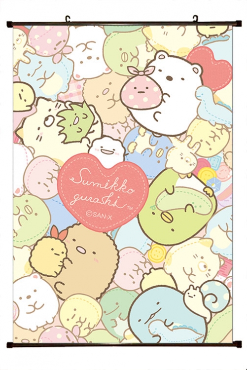 sumikkogurashi Anime black Plastic rod Cloth painting Wall Scroll 60X90CM  J3-21