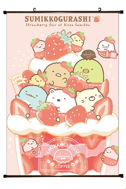 sumikkogurashi Anime black Plastic rod Cloth painting Wall Scroll 60X90CM J3-9
