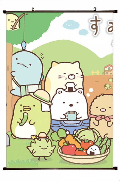 sumikkogurashi Anime black Plastic rod Cloth painting Wall Scroll 60X90CM  J3-44