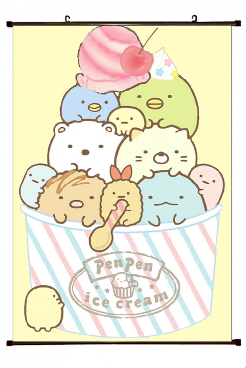 sumikkogurashi Anime black Plastic rod Cloth painting Wall Scroll 60X90CM  J3-26