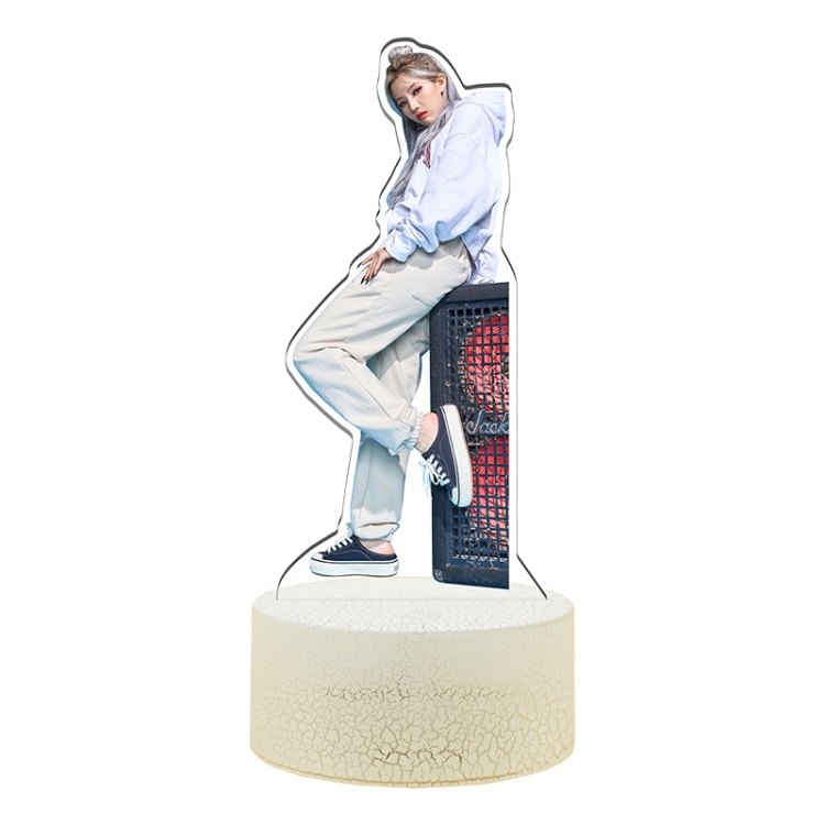 (G)I-DLE Acrylic Night Light 16 Color-changing USB Interface Box Set 19X7X4CM white base