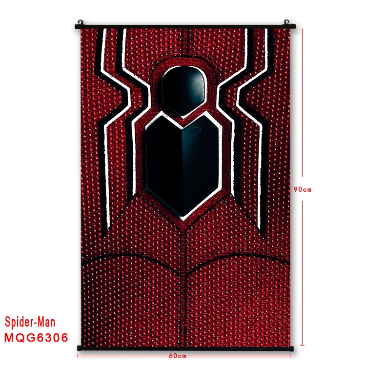 Spiderman Anime black Plastic rod Cloth painting Wall Scroll 60X90CM MQG-6306