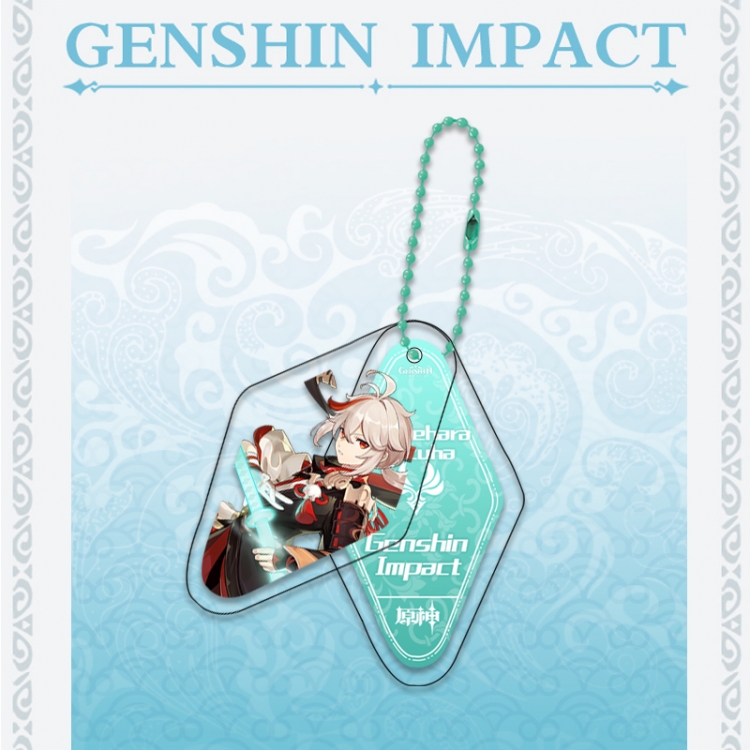 Genshin Impact Double piece transparent acrylic pendant  Key Chain OPP packaging price for 5 pcs