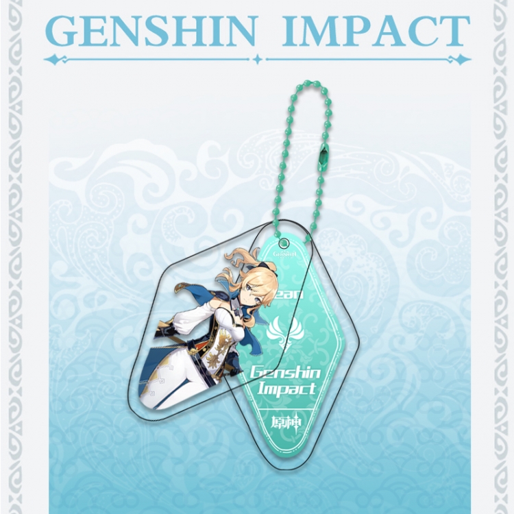 Genshin Impact Double piece transparent acrylic pendant  Key Chain OPP packaging price for 5 pcs