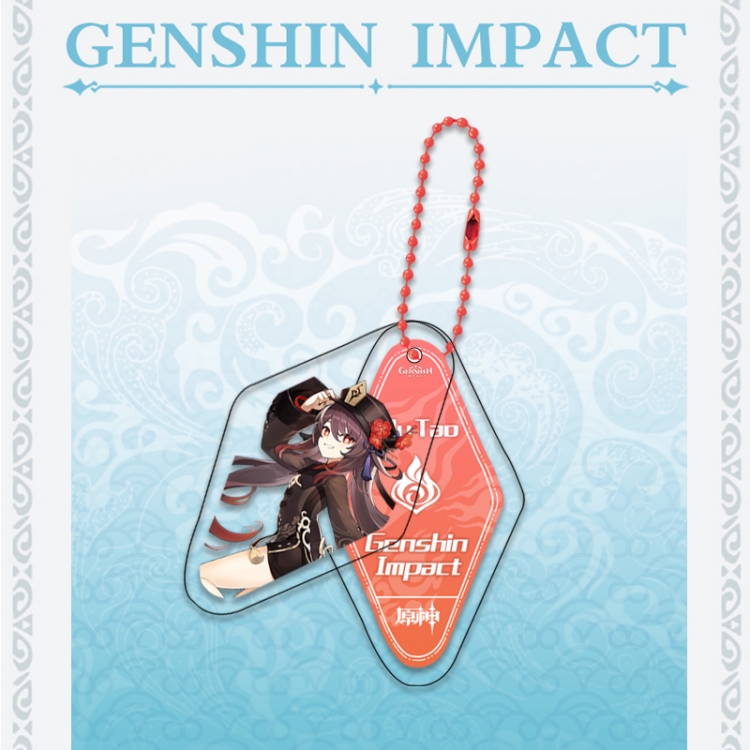 Genshin Impact Double piece transparent acrylic pendant  Key Chain OPP packaging price for 5 pcs