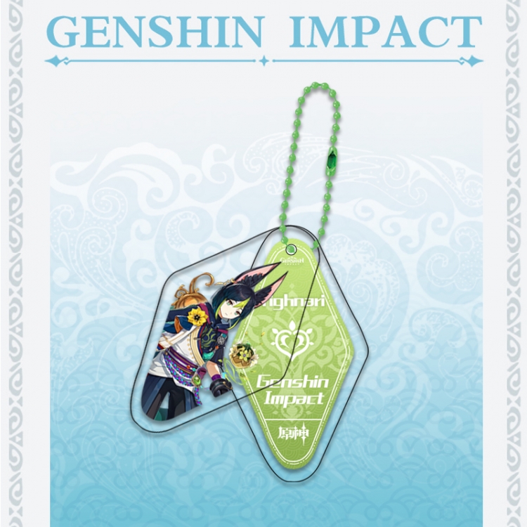 Genshin Impact Double piece transparent acrylic pendant  Key Chain OPP packaging price for 5 pcs