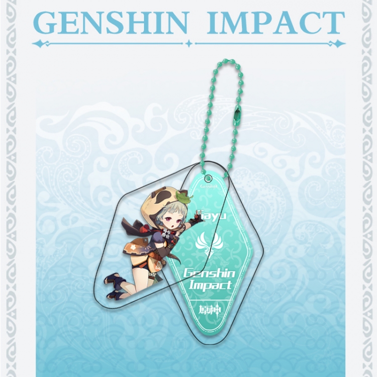 Genshin Impact Double piece transparent acrylic pendant  Key Chain OPP packaging price for 5 pcs