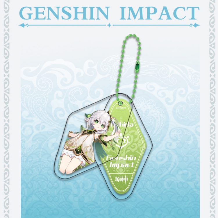 Genshin Impact Double piece transparent acrylic pendant  Key Chain OPP packaging price for 5 pcs