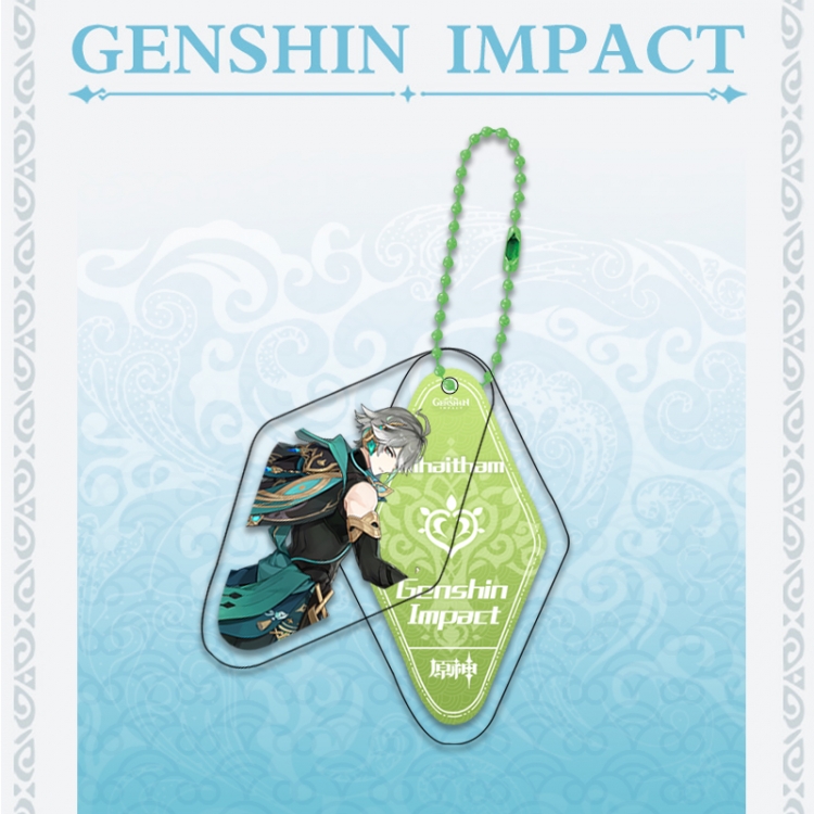Genshin Impact Double piece transparent acrylic pendant  Key Chain OPP packaging price for 5 pcs