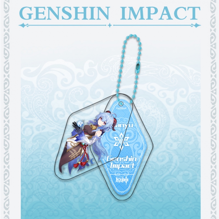 Genshin Impact Double piece transparent acrylic pendant  Key Chain OPP packaging price for 5 pcs