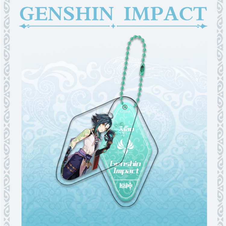 Genshin Impact Double piece transparent acrylic pendant  Key Chain OPP packaging price for 5 pcs