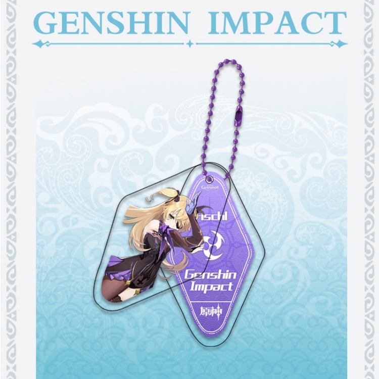 Genshin Impact Double piece transparent acrylic pendant  Key Chain OPP packaging price for 5 pcs
