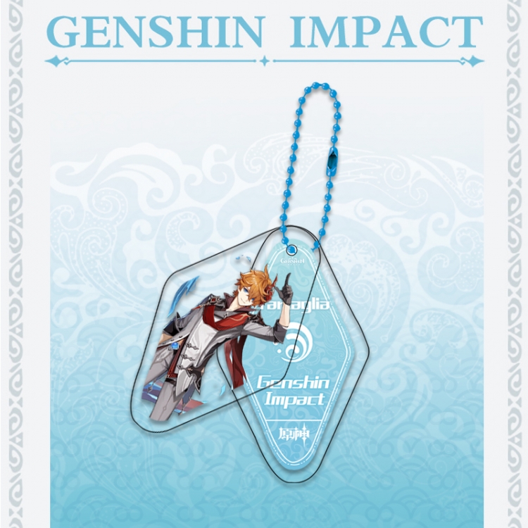 Genshin Impact Double piece transparent acrylic pendant  Key Chain OPP packaging price for 5 pcs