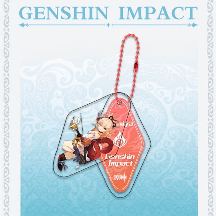 Genshin Impact Double piece transparent acrylic pendant  Key Chain OPP packaging price for 5 pcs