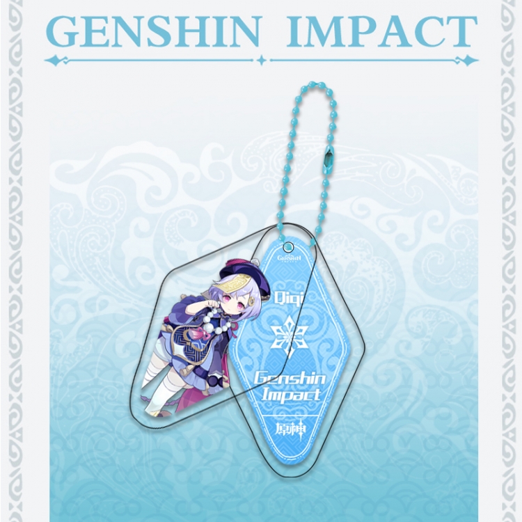 Genshin Impact Double piece transparent acrylic pendant  Key Chain OPP packaging price for 5 pcs