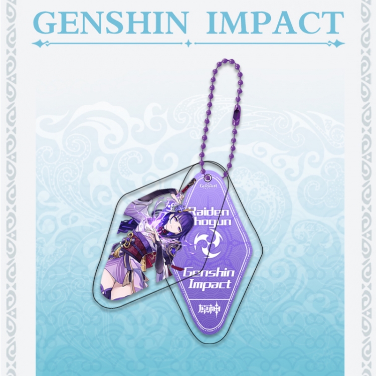 Genshin Impact Double piece transparent acrylic pendant  Key Chain OPP packaging price for 5 pcs