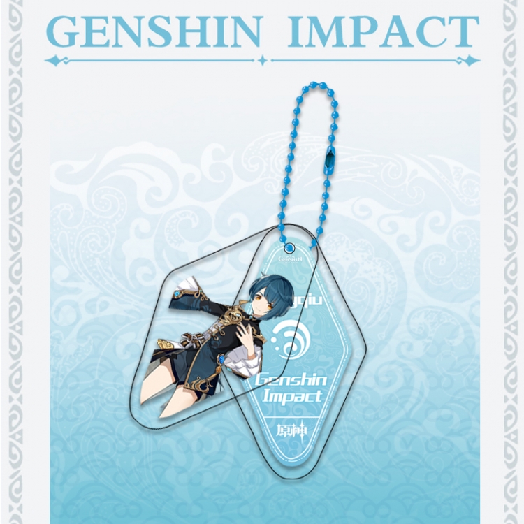 Genshin Impact Double piece transparent acrylic pendant  Key Chain OPP packaging price for 5 pcs