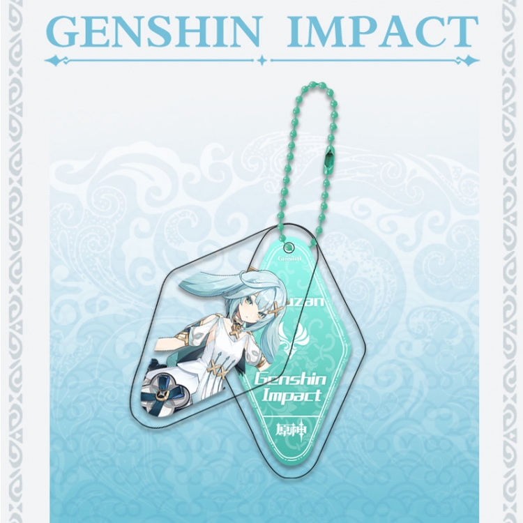 Genshin Impact Double piece transparent acrylic pendant  Key Chain OPP packaging price for 5 pcs