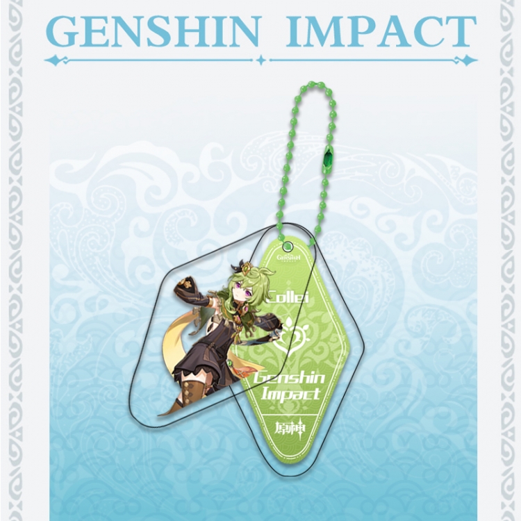 Genshin Impact Double piece transparent acrylic pendant  Key Chain OPP packaging price for 5 pcs