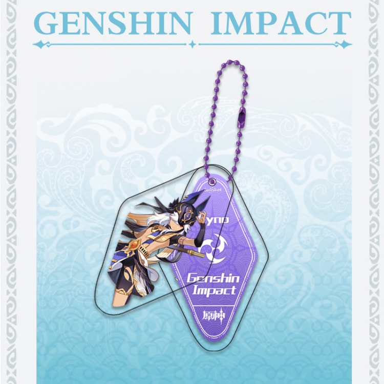 Genshin Impact Double piece transparent acrylic pendant  Key Chain OPP packaging price for 5 pcs