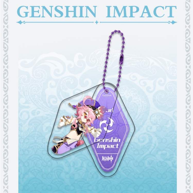 Genshin Impact Double piece transparent acrylic pendant  Key Chain OPP packaging price for 5 pcs