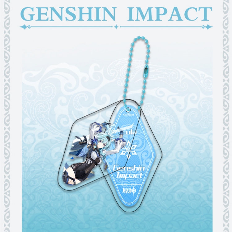 Genshin Impact Double piece transparent acrylic pendant  Key Chain OPP packaging price for 5 pcs