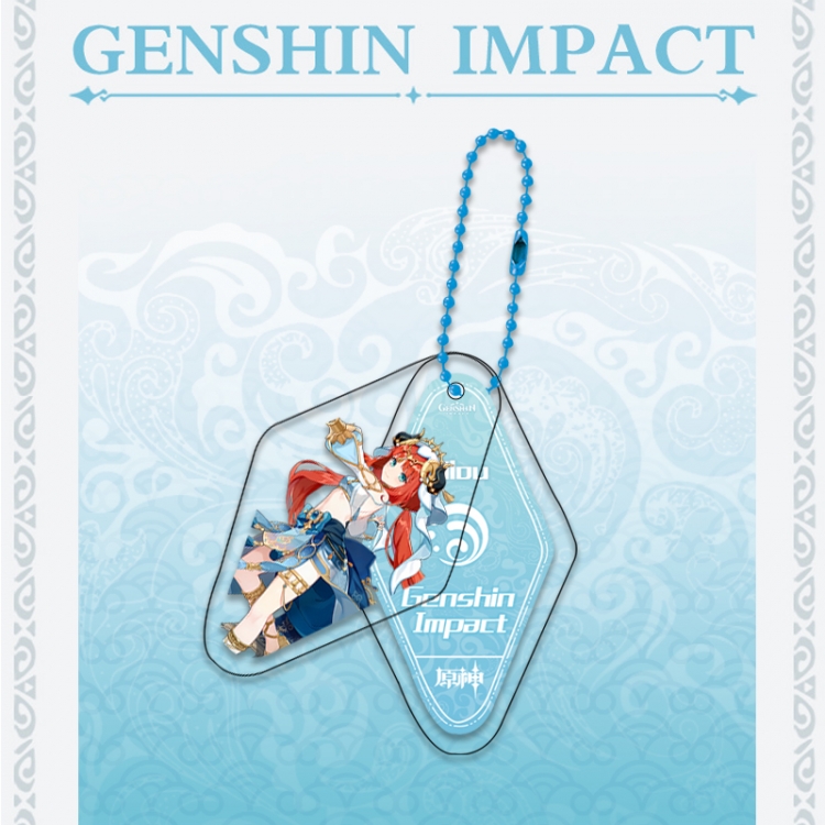 Genshin Impact Double piece transparent acrylic pendant  Key Chain OPP packaging price for 5 pcs