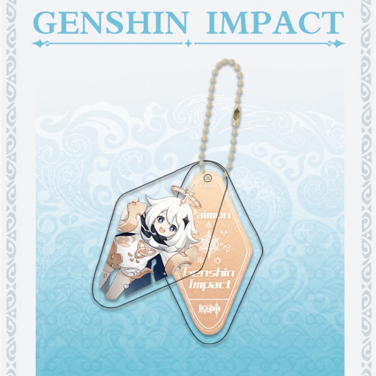 Genshin Impact Double piece transparent acrylic pendant  Key Chain OPP packaging price for 5 pcs