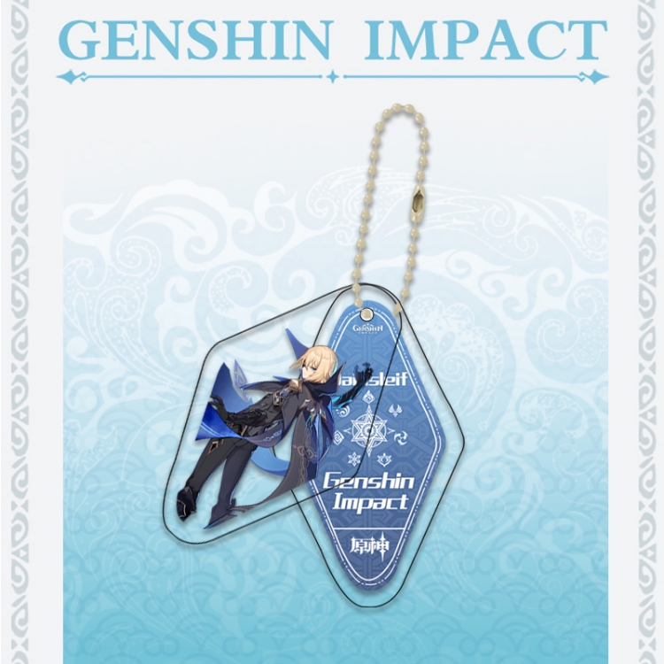 Genshin Impact Double piece transparent acrylic pendant  Key Chain OPP packaging price for 5 pcs