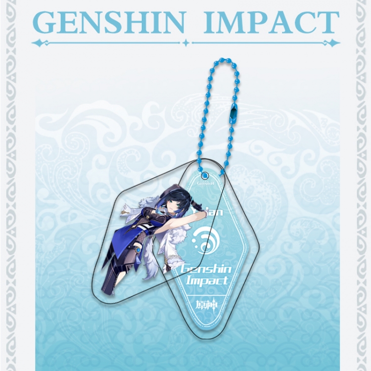 Genshin Impact Double piece transparent acrylic pendant  Key Chain OPP packaging price for 5 pcs