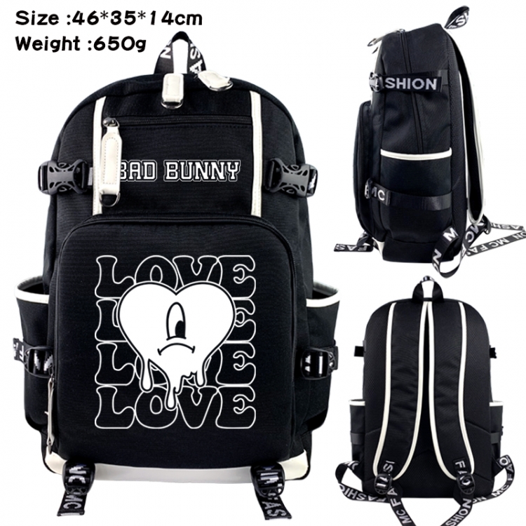bad bunny Data USB backpack Cartoon printed student backpack 46X35X14CM 650G