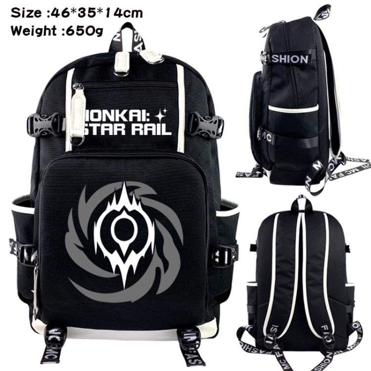 Honkai: Star Data USB backpack Cartoon printed student backpack 46X35X14CM