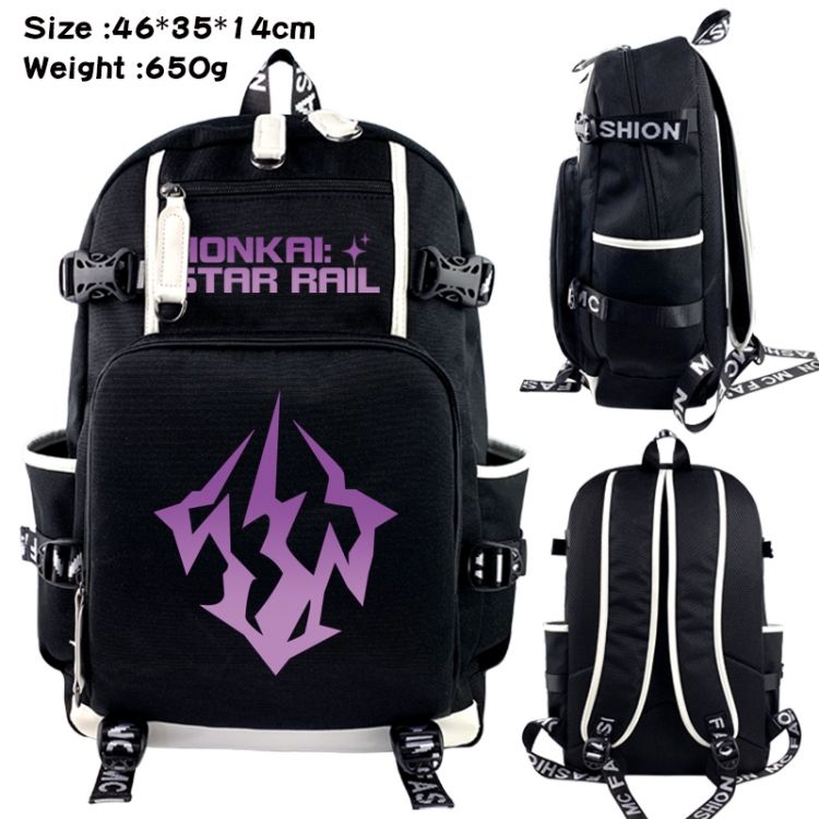Honkai: Star Data USB backpack Cartoon printed student backpack 46X35X14CM