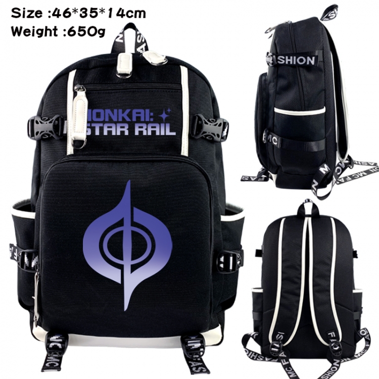 Honkai: Star Data USB backpack Cartoon printed student backpack 46X35X14CM