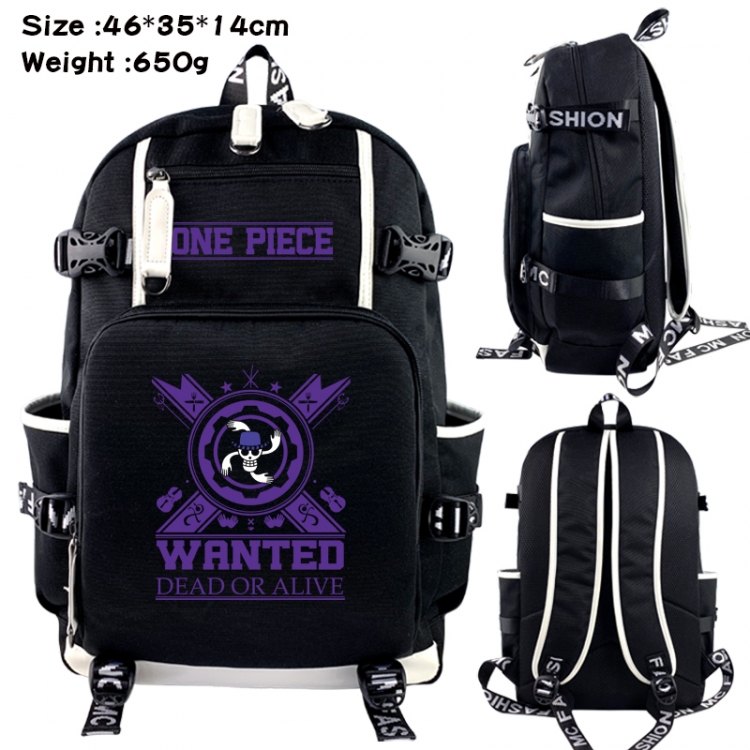One Piece Data USB backpack Cartoon printed student backpack 46X35X14CM