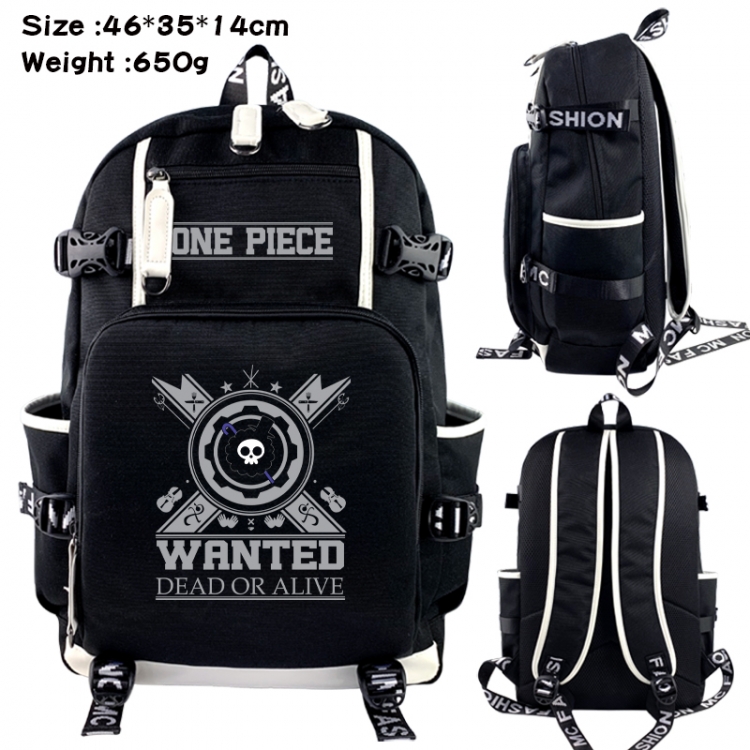 One Piece Data USB backpack Cartoon printed student backpack 46X35X14CM