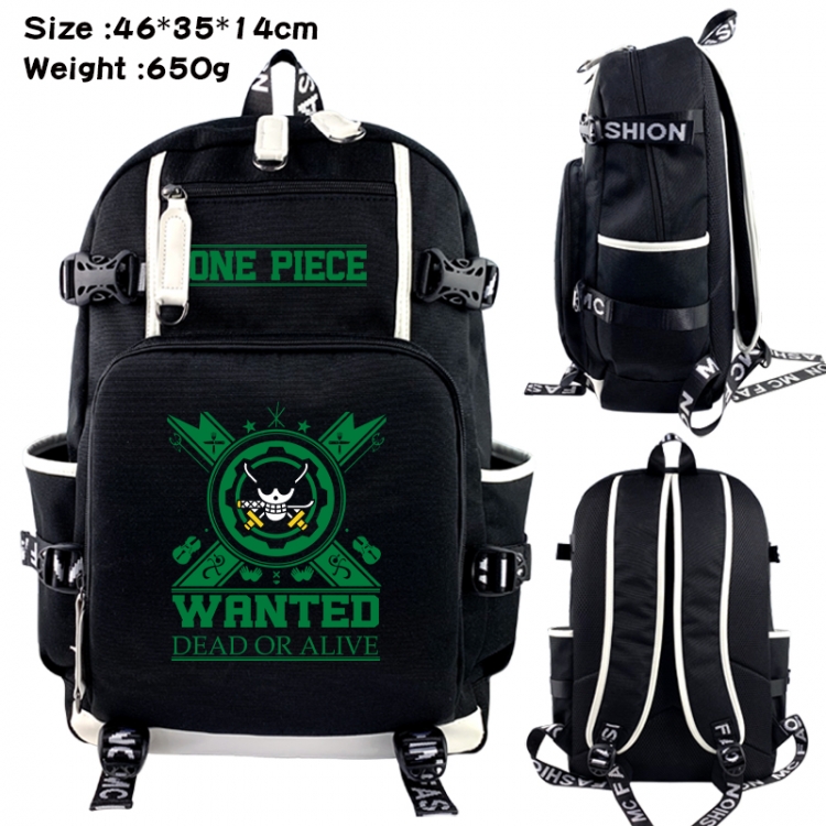One Piece Data USB backpack Cartoon printed student backpack 46X35X14CM