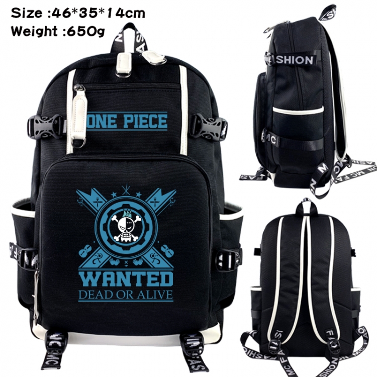 One Piece Data USB backpack Cartoon printed student backpack 46X35X14CM