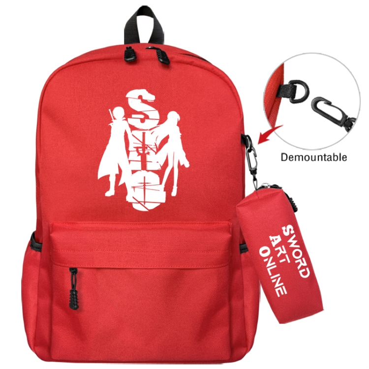 Sword Art Online Animation backpack schoolbag+small pen bag school bag 43X35X12CM