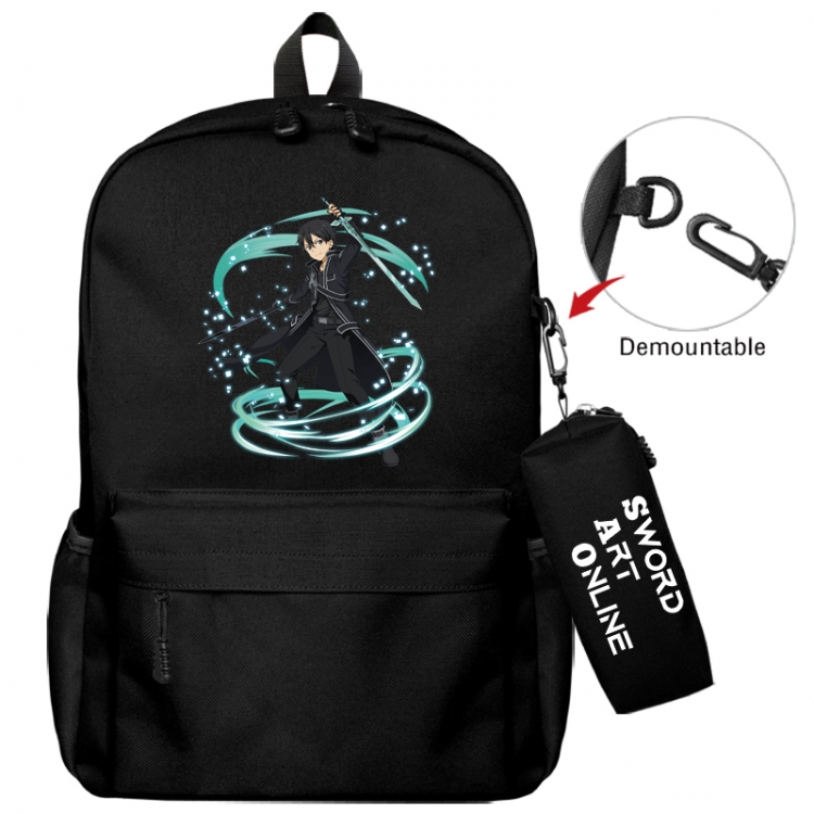 Sword Art Online Animation backpack schoolbag+small pen bag school bag 43X35X12CM