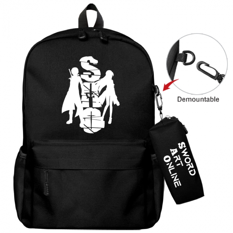 Sword Art Online Animation backpack schoolbag+small pen bag school bag 43X35X12CM